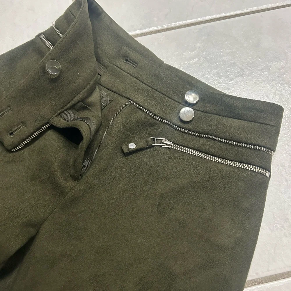 Olive Green Women's Dress Pants- bobo bourgeois bohemian brand - Picture 2 of 10